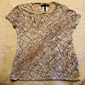 BCBG MaxAzria top size XS cream with brown detailing